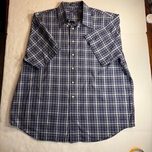 Daniel Cremieux Blue Plaid Button Down Shirt Men’s XXL Cotton